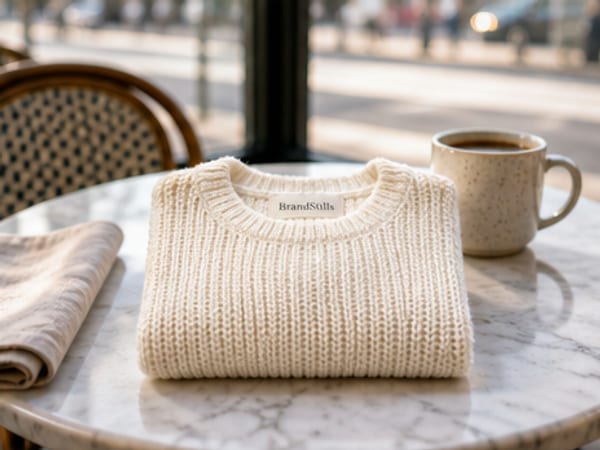 Apparel styled in a café scene