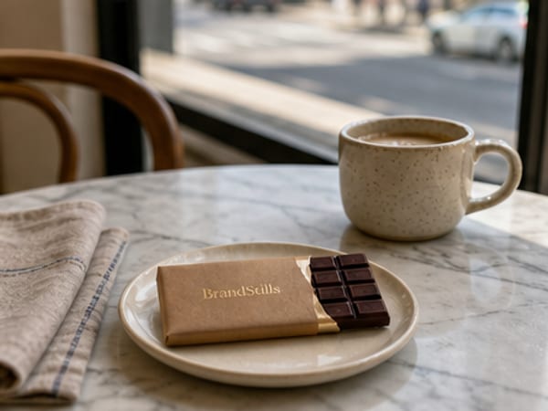 A food product styled on a café table